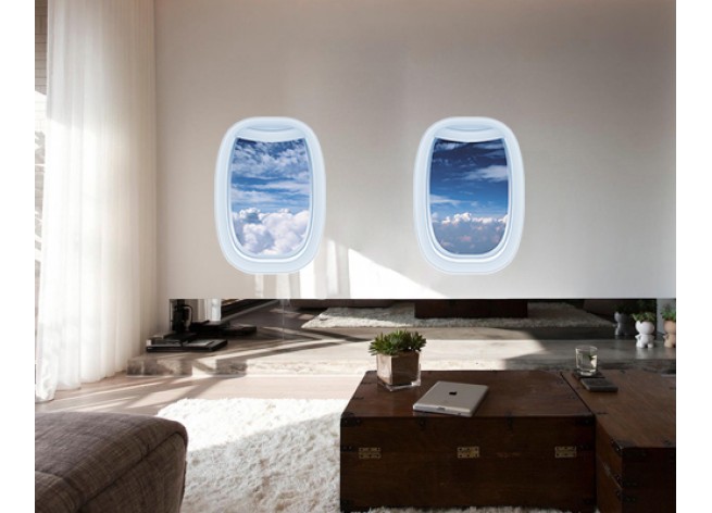 Наклейка на стену Вид на небо из самолета